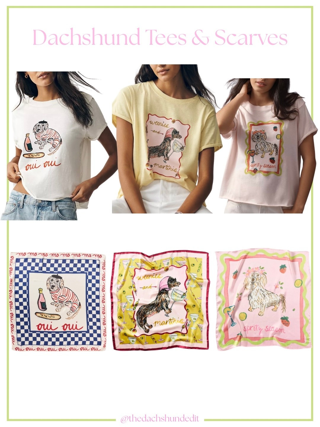 Matching dachshund tees & hair scarves!

@thedachshundedit

.

.

.

( dachshund finds, dachshund mom fashion, summer fashion, dachshund scarf, dachshund hair scarf, dachshund head scarf, dachshund fashion, dachshund apparel, women’s dachshund shirt, silk scarves, dachshund t-shirt, spritz season, weenies and martinis, Italian summer, French style, Parisian style, Anthropologie dachshund finds, dog mom, #dachshund #dachshundfinds #anthropologie #summerfashion )

#LTKSeasonal #LTKMidsize #LTKMothersDay