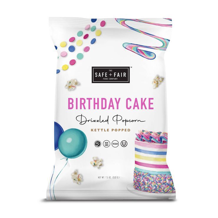 The Safe +Fair Food Birthday Cake Drizzled Popcorn -  7.5oz | Target