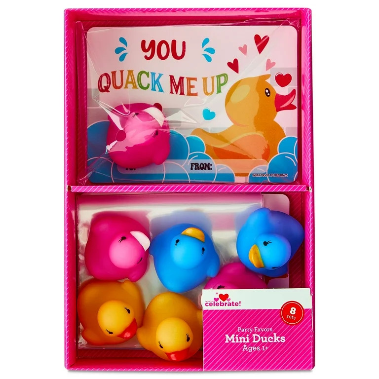 Mini Ducks Party Favors, Multicolor, 8 Count, Valentine's Day by Way To Celebrate | Walmart (US)