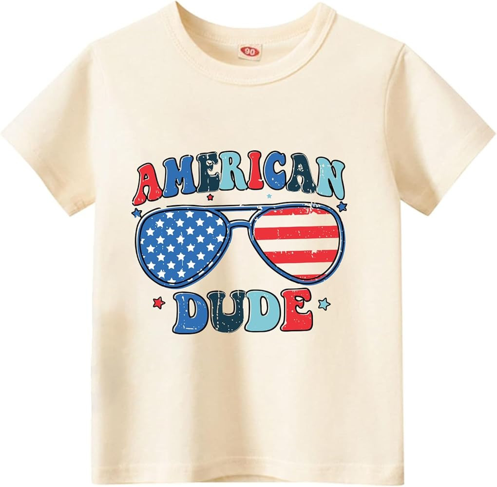 Kids Boys American Flag Shirts 4th of July T-Shirt Toddler Girls Cotton Patriotic Tops Tee Indepe... | Amazon (US)