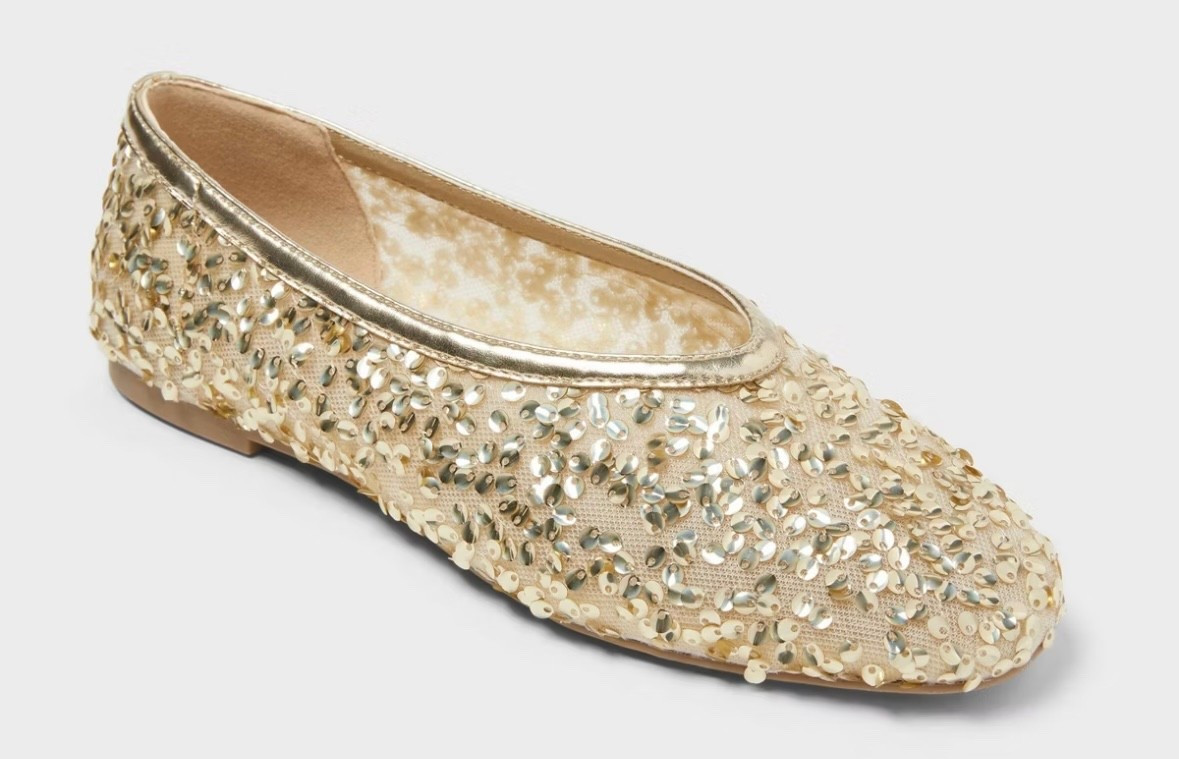 Holiday shoes, sparkle flats. Women’s flats 
