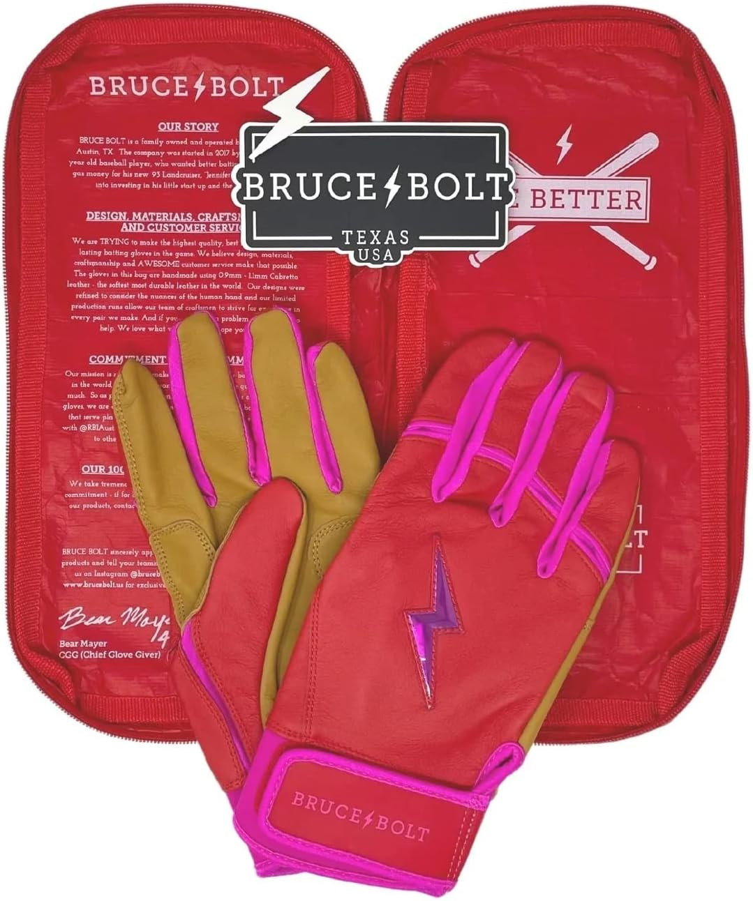 BRUCE BOLT Original Series Short Cuff Batting Gloves - Multiple Colors - Adult & Youth Sizes | Amazon (US)