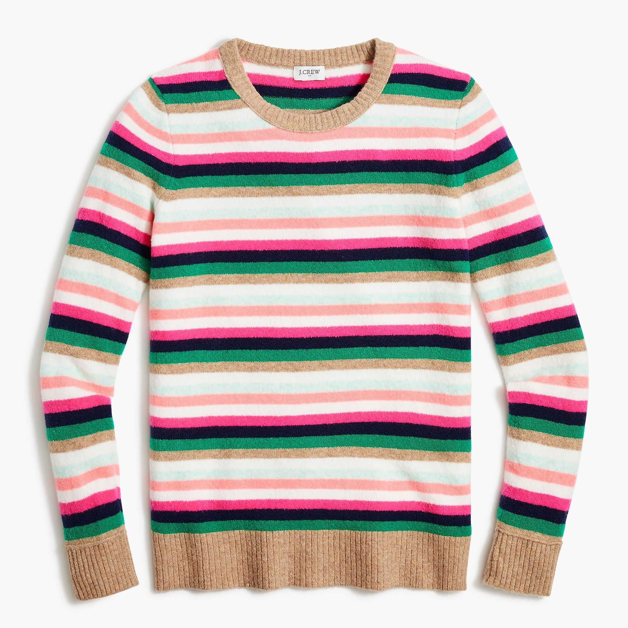 Striped crewneck sweater in extra-soft yarn | J.Crew Factory