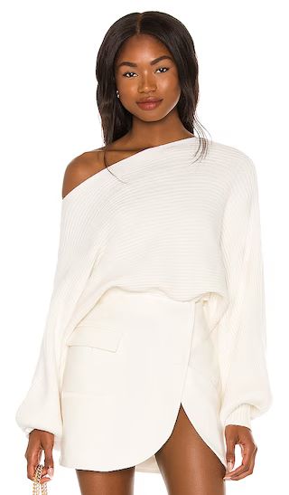 Olivia Off Shoulder Sweater in White | Revolve Clothing (Global)
