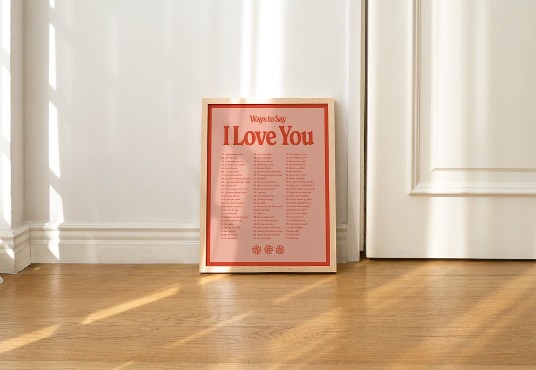 I Love You Wall Print Digital Download Print Retro Wall - Etsy | Etsy (US)