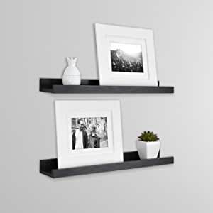 MCS Industries MCS 68905 Black Woodgrain 23.75 Inch Set, Set of 2 Picture Ledge | Amazon (US)