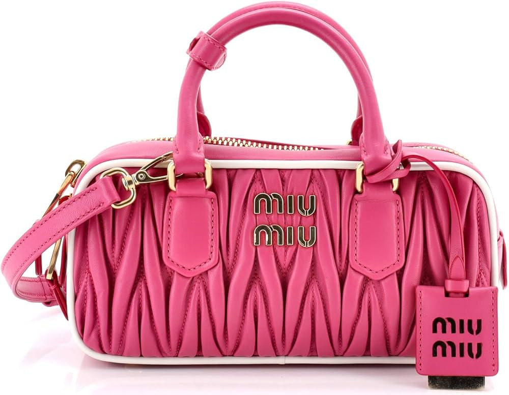 Amazon.com: Miu Miu, Pre-Loved Arcadie Top Handle Bag Matelasse Leather Regular, Pink : Amazon Lu... | Amazon (US)