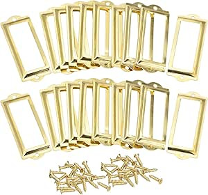 uxcell Metal Label Holders, 83x30mm 30pcs File Name Card Tag Label Holder Frame for Office Librar... | Amazon (US)