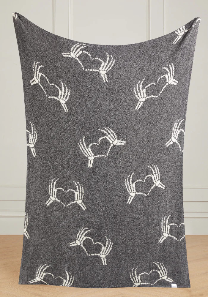 TSC x Sarah Knuth: Skeleton Heart Hands Buttery Blanket | The Styled Collection