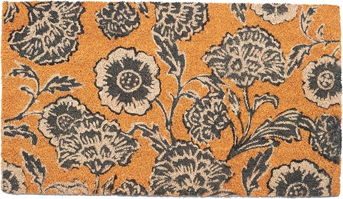 Coir Door Mat, Floral Print Entryway Floor Mats with Non-Slip PVC Backing, Indoor Outdoor Mat for... | Amazon (US)