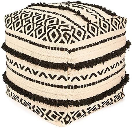 UNSTUFFED Pouf Ottoman Cover - REDEARTH Textured Storage Cube Bean Bag Poof Pouffe Accent Chair S... | Amazon (US)