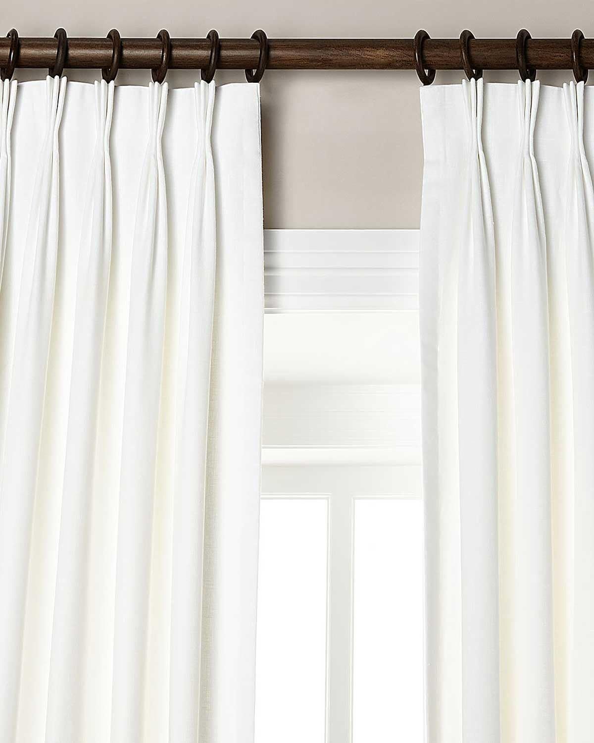 Silk n Drapes and More 100% Linen Pinch Pleated Lined Window Curtain Panel Drape (White, 27" W X ... | Amazon (US)