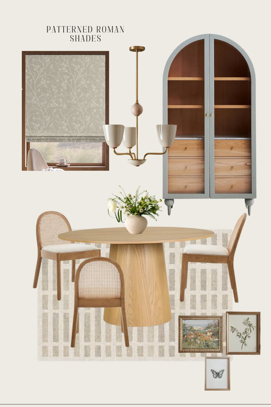 Dining room, dining chairs, kitchen chairs, hutch, arched cabinet 

Roman shades are from the shade store 

#LTKSaleAlert #LTKHome #LTKStyleTip