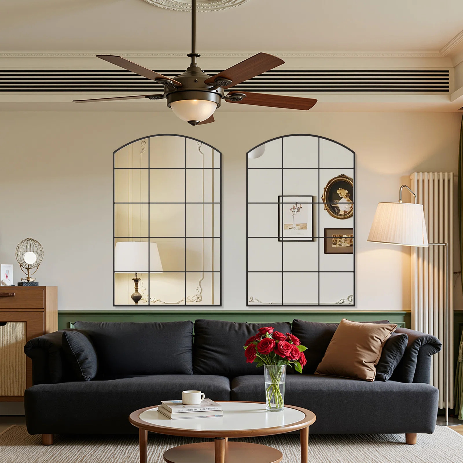 Grid Wall Mirror,arched Window Mirror,arched Wall Mantel Mirror For Living Room, Bedroom, Entrywa... | Wayfair North America