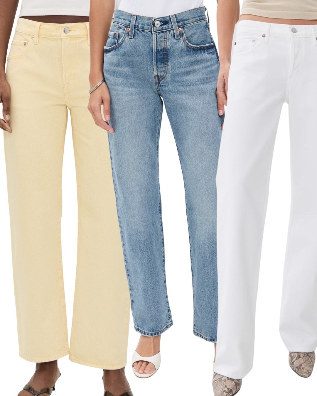 3 pair I’m eyeing 

I have the Levi’s in 2 other washes and just added this color to cart. Usually size up for a more relaxed fit 

Will pair with a kitten heel thong sandal 

#LTKSeasonal #LTKootd