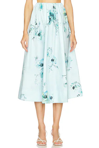 Zimmermann Lightburst Gathered Midi Skirt in Aqua Floral from Revolve.com | Revolve Clothing (Global)