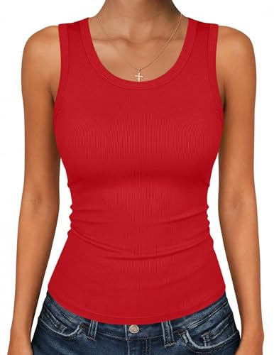 Zeagoo Womens Sleeveless Scoop Neck Tank Tops Ribbed Fitted Basic Tops 2026 | Amazon (US)