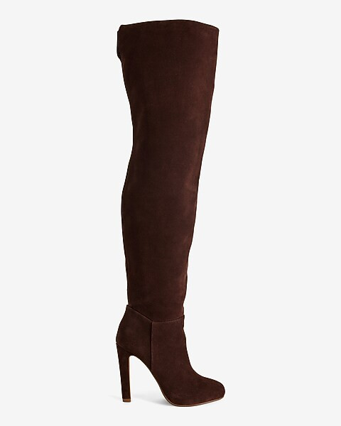 Brian Atwood X Express Suede Over The Knee Heeled Boots | Express