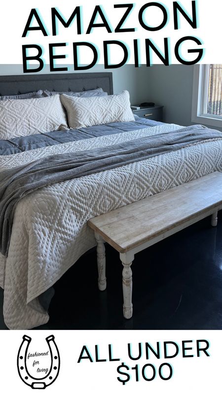 Affordable bedding. Amazon bedding. Amazon home finds. Neutral bedding. Western bedding. Bedding ideas. Comforter. Quilt. King bedding. Sale bedding. 

#LTKfindsunder50 #LTKhome #LTKfindsunder100