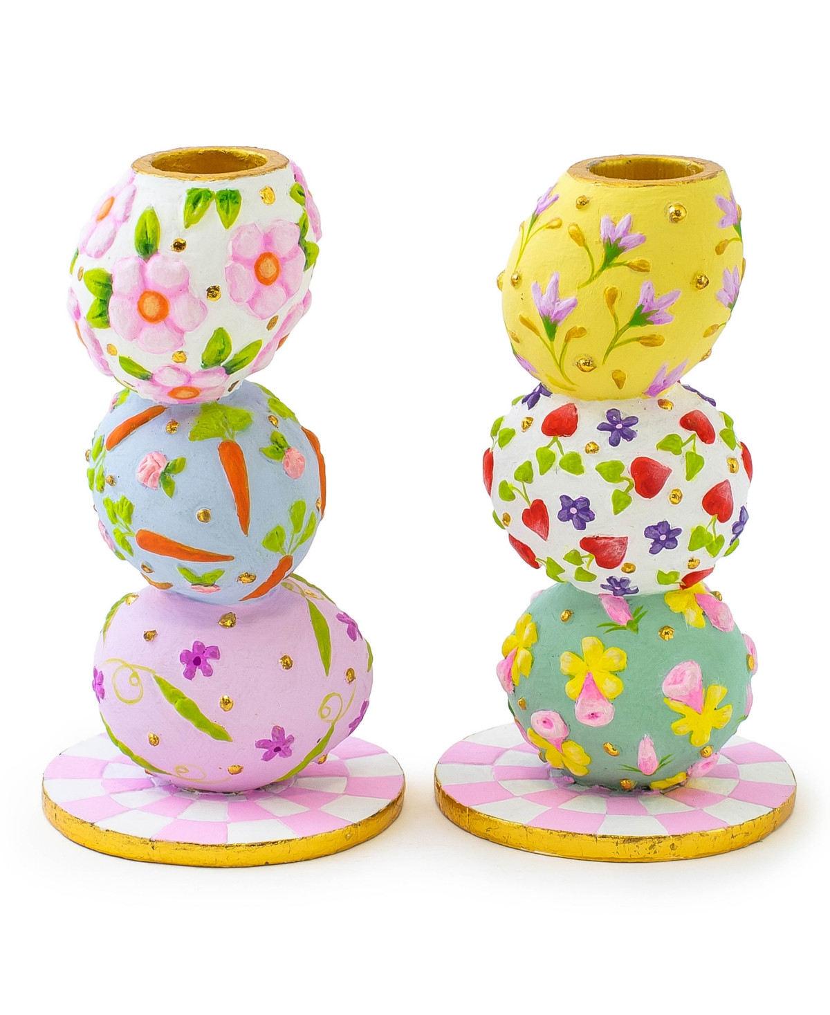 Mackenzie-Childs Patience Brewster Egg Candle Holders, Set of 2 - Multi | Macy's