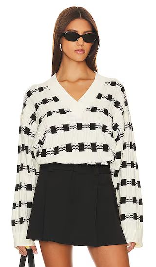Evran Check Sweater in White & Black | Revolve Clothing (Global)