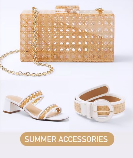 Accessories for spring outfits and summer outfits, purse, sandals 

#LTKSeasonal #LTKshoecrush #LTKitbag