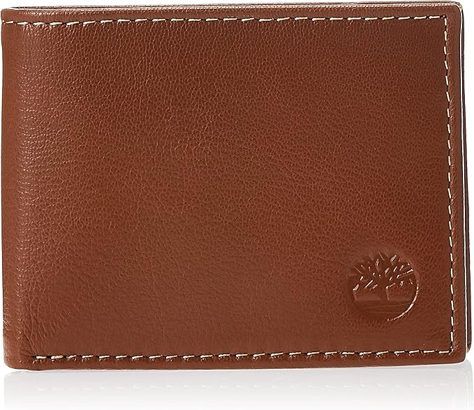 Timberland Men's Blix Slimfold Leather Wallet, Tan, One Size | Amazon (US)