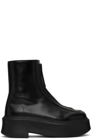 Black Zipped 1 Boots | SSENSE