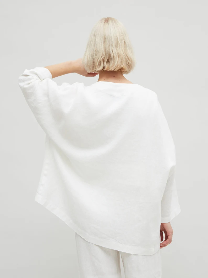 Juta jacket / Kimono jacket / Oversized kimono jacket / Linen blouse / Washed linen jacket / Line... | Etsy (US)