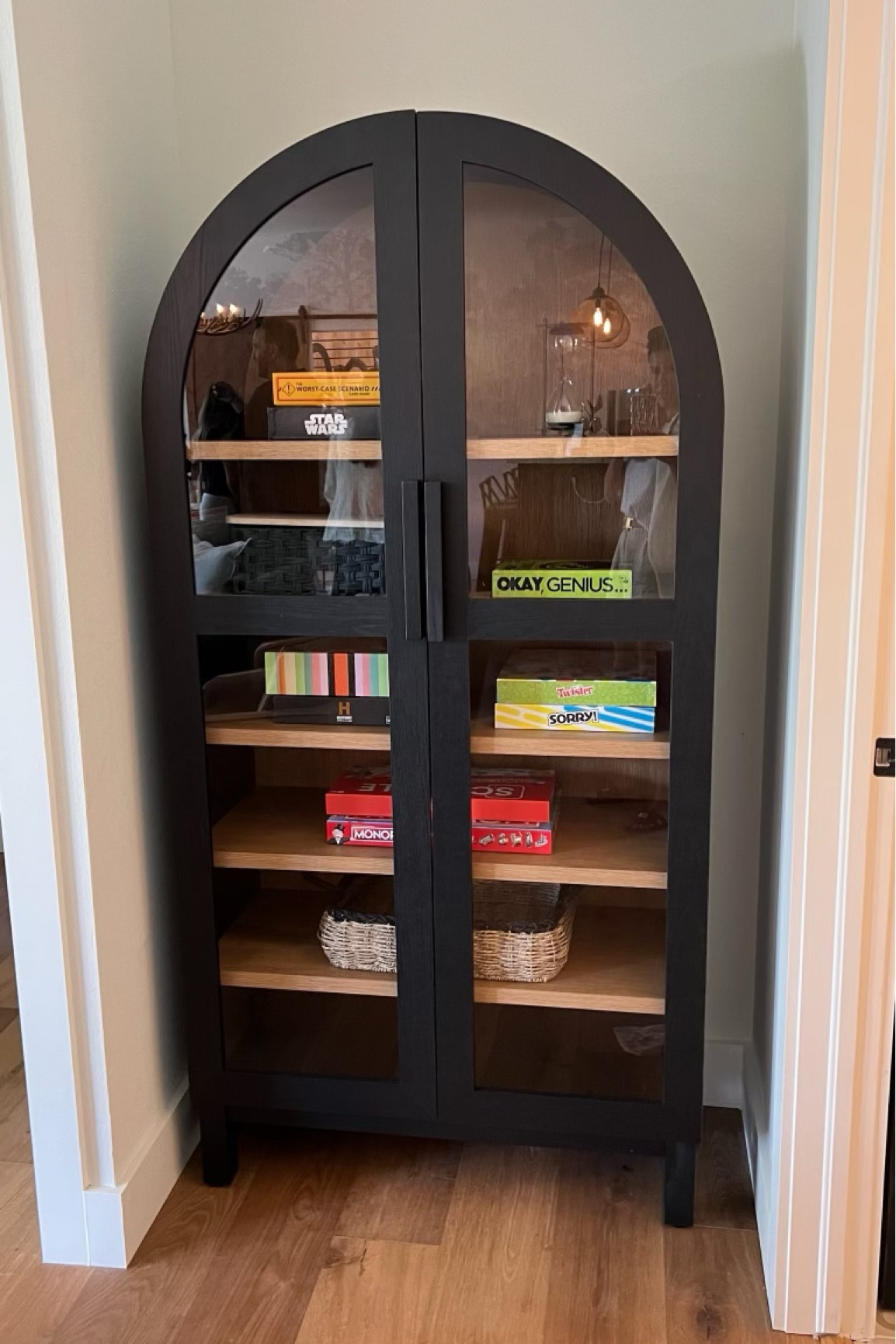 This glass arched cabinet is finally back in stock! It comes in light honey wood or black and it’s under $400 - it’s even more beautiful in person 😍

Walmart home, Walmart restock, back in stock, kitchen cabinet, living room cabinet, living room shelves, affordable home, affordable furniture, black arched cabinet, book shelf, Christine Andrew, Andrew home 

#LTKHome #LTKStyleTip #LTKSeasonal