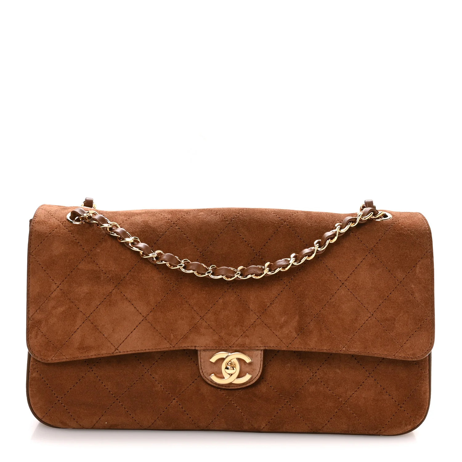 Chanel Suede Calfskin Small Souplissimo Maxi Flap Camel 1923466 | FASHIONPHILE (US)