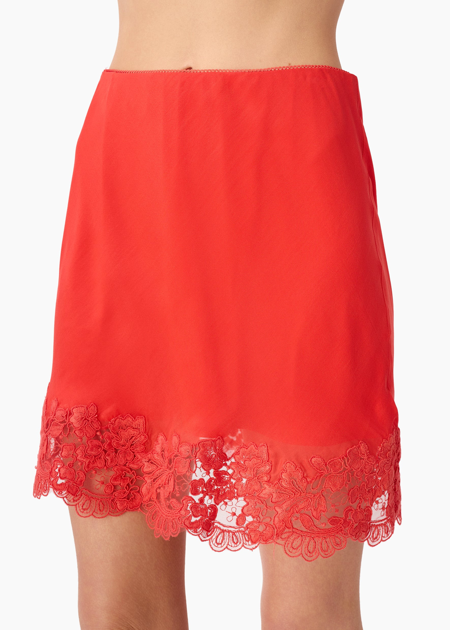 Inez Silk Mini Skirt Goji | CAMI NYC