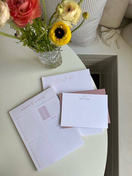 #ad I absolutely love personalized stationary and these notepads and notecards from @curio.press are so  special. Curio Press is a woman owned small business, and products are completely custom to the shopper. It’s so fun to customize your name or initials on their products!  

I love the Rosalina Monogram Flat Card Set, Precious Monogram Notepad, and this helpful Checklists Notepad. You can use code SARA10 for 10% off! 

#curiopresspartner 

#LTKhome #LTKSeasonal #LTKfamily
