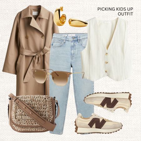 Picking kids up outfit 🧑‍🧒‍🧒

‼️Don’t forget to tap 🖤 to favorite this post, add it to your favorites folder and come back later to shop 

Read the size guide/size reviews to pick the right size.

Travel outfit, city trip outfit, holiday outfit, summer outfit, spring holiday, sandals, straw hand bag, woven hand bag, trench coat, waistcoat, pin striped waist coat, new balance 327, cropped light wash jeans, ray-ban sunglasses, casual outfit 

#LTKeurope #LTKstyletip #LTKSeasonal