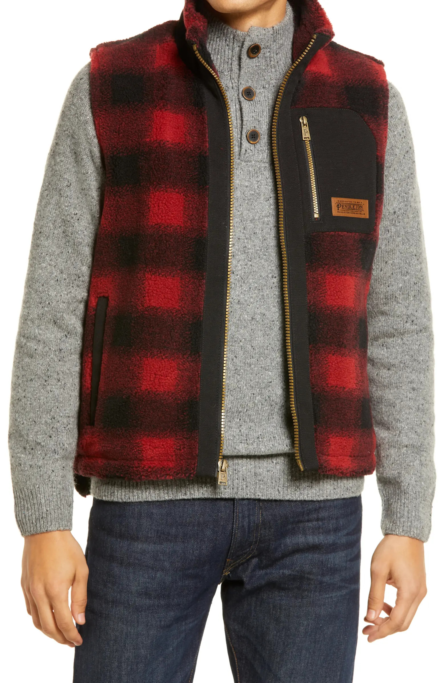 Ridgeline Buffalo Check Fleece Vest | Nordstrom