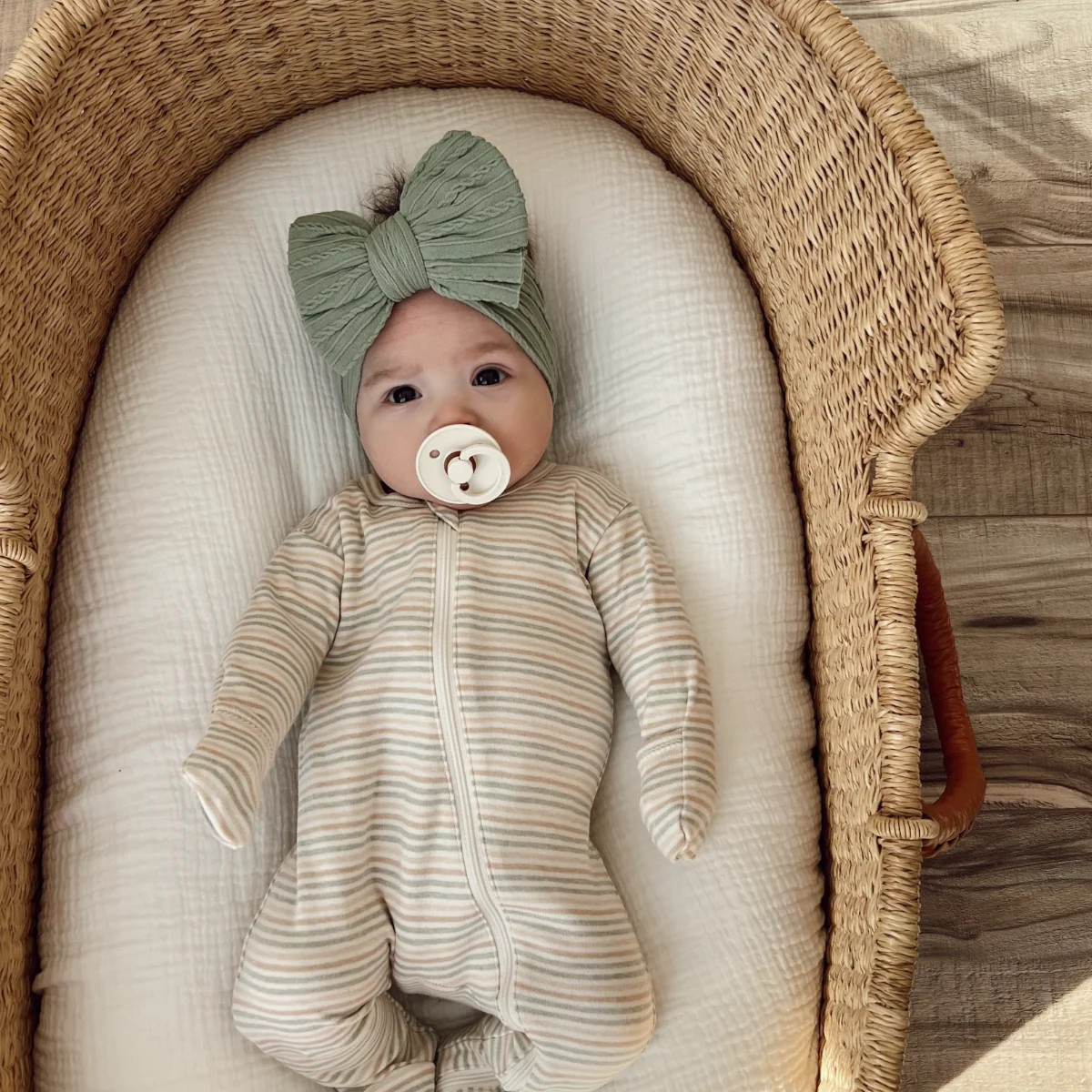 Multi Stripe / Organic 2-Way Zip Footie | SpearmintLOVE