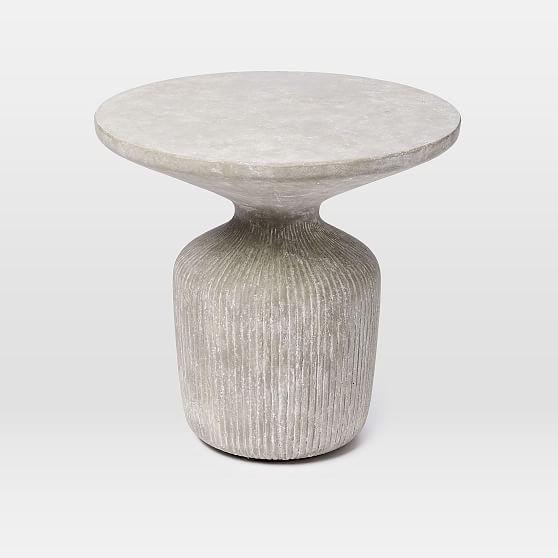 Tambor Lobo Concrete Side Table, Raw Concrete | West Elm (US)