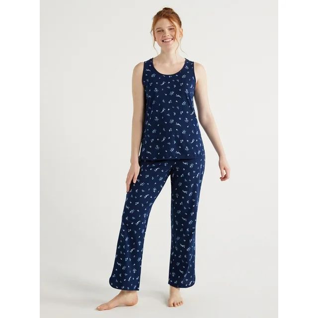 Joyspun Women's Cotton Blend Tank Top and Pants Pajama Set, 2-Piece, Sizes S to 3X | Walmart (US)