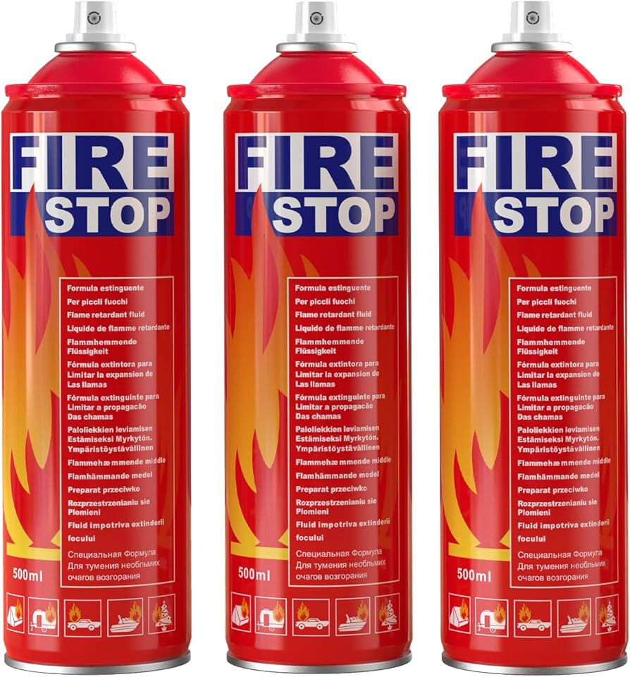3-Pack Fire Extinguisher for Home, Car, Kitchen, Boat - Portable Small A, B, C, K Fire Extinguish... | Amazon (US)