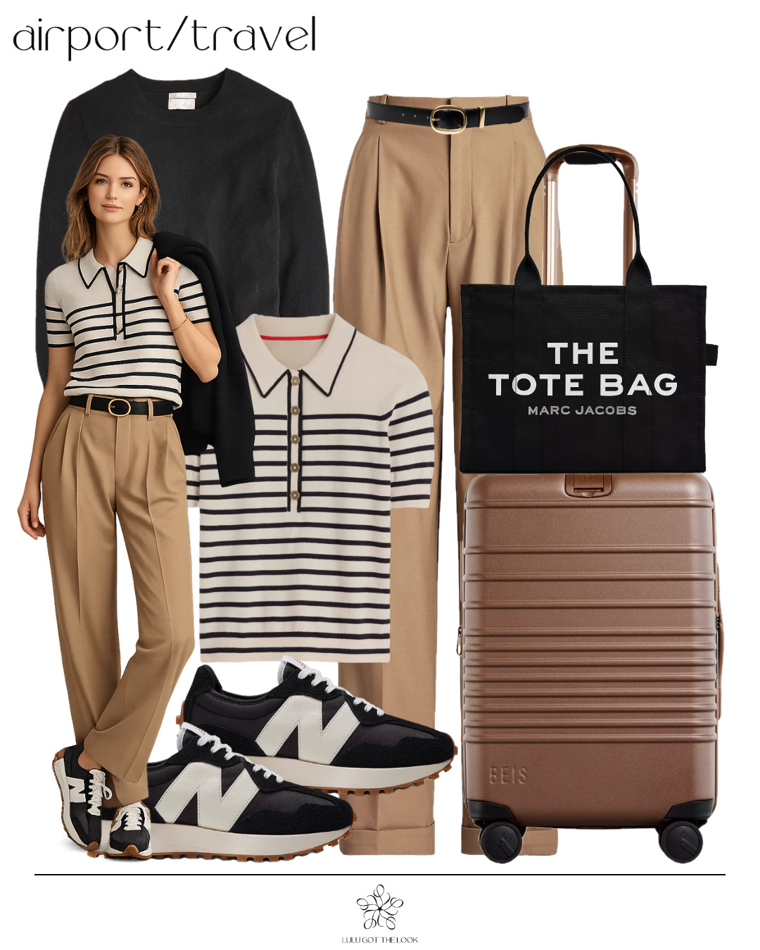 Airport/travel: camel and black - casual 

 #LTKootd #LTKU #LTKTravel