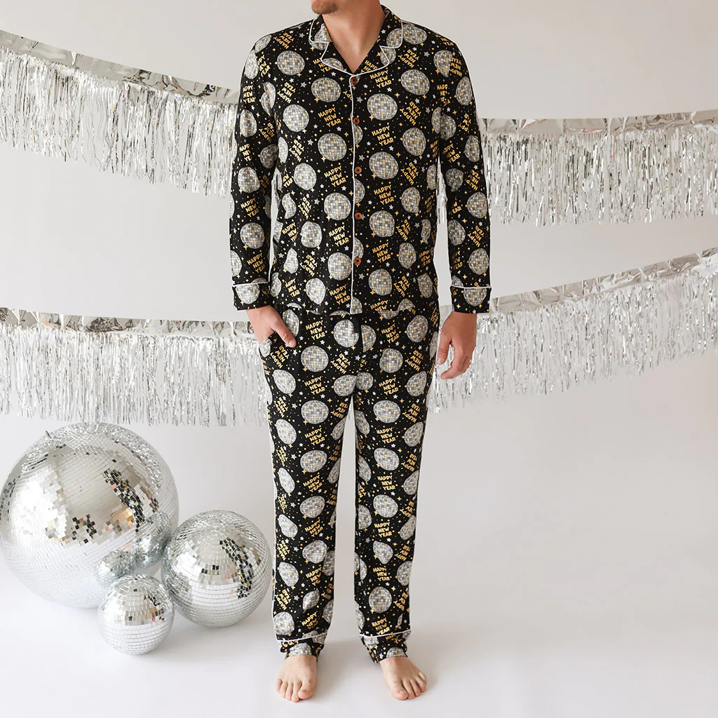 NYE Black Long Sleeve Luxe Men's Pajamas | Boogie Down | Posh Peanut