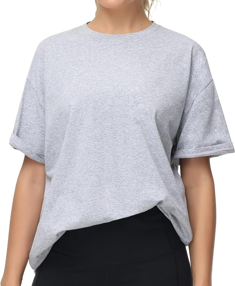 THE GYM PEOPLE Women's Casual Oversized T-Shirts Summer Crewneck Short Sleeve Workout Basic Tee T... | Amazon (US)