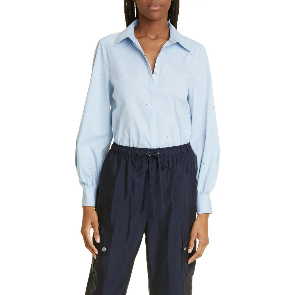 Cinq à Sept Kandice Studded Shirt in Skyfall at Nordstrom, Size Medium | Nordstrom