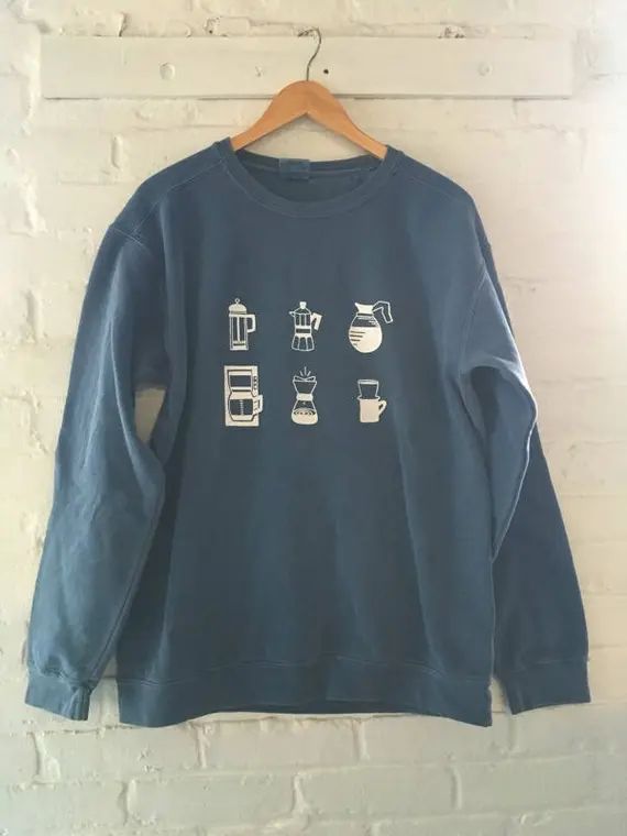 Coffee Sweatshirt Screenprinted Sweatshirt Coffee Lover | Etsy | Etsy (US)