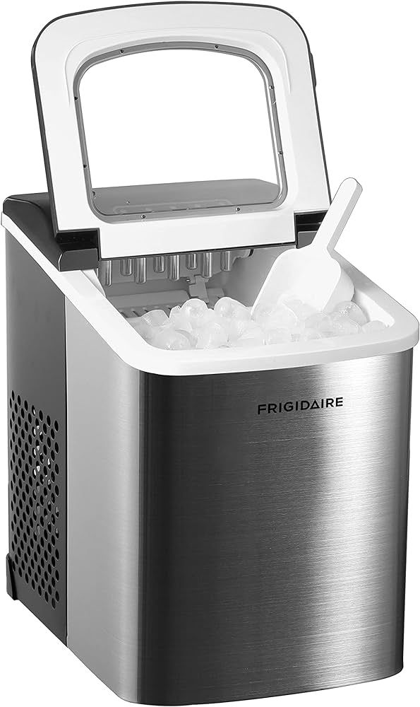 Frigidaire Compact Countertop Ice Maker, Makes 26 Lbs. Of Bullet Shaped Ice Cubes Per Day, Silver... | Amazon (US)