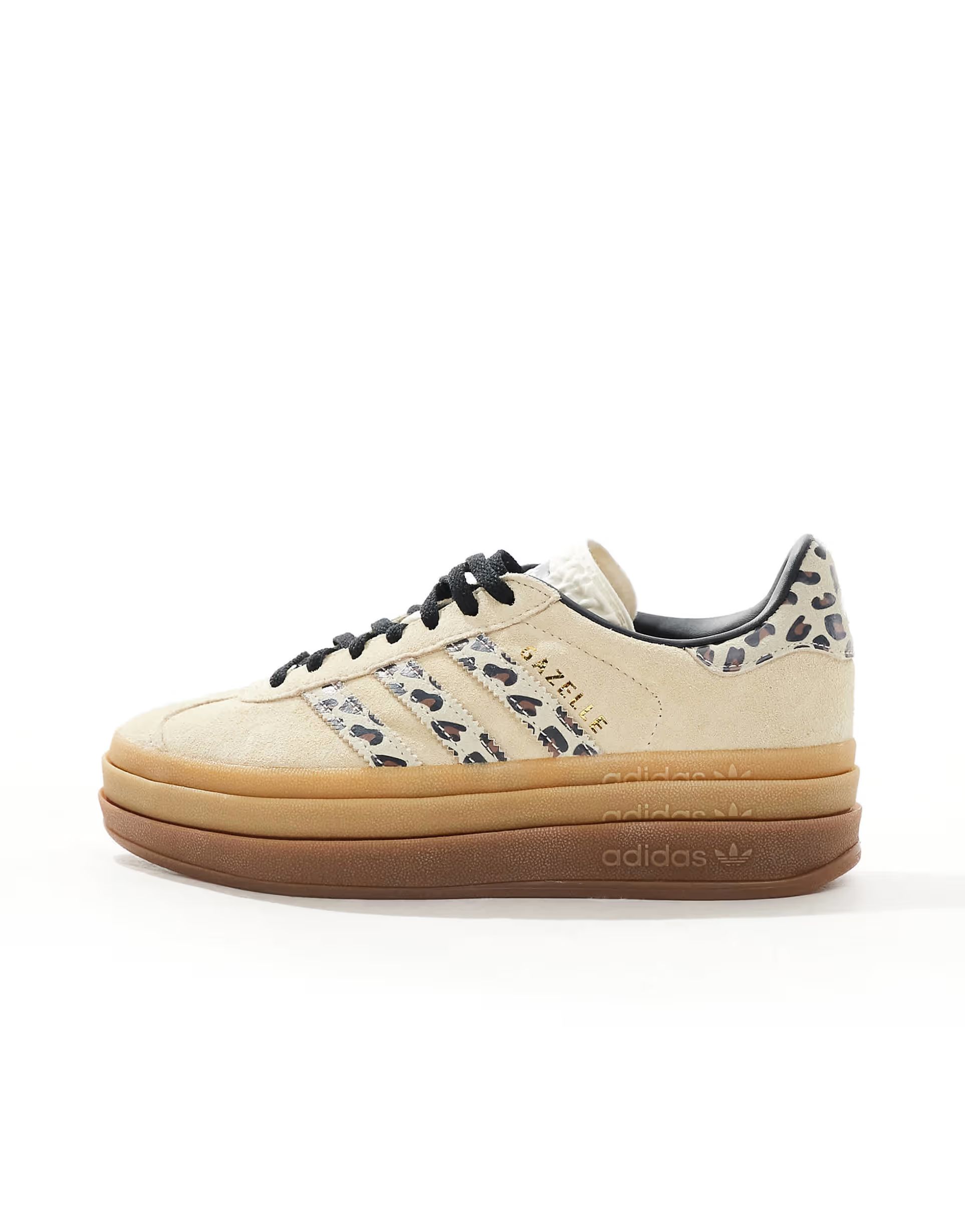 adidas Originals Gazelle Bold sneakers in cream and leopard stripes | ASOS (Global)