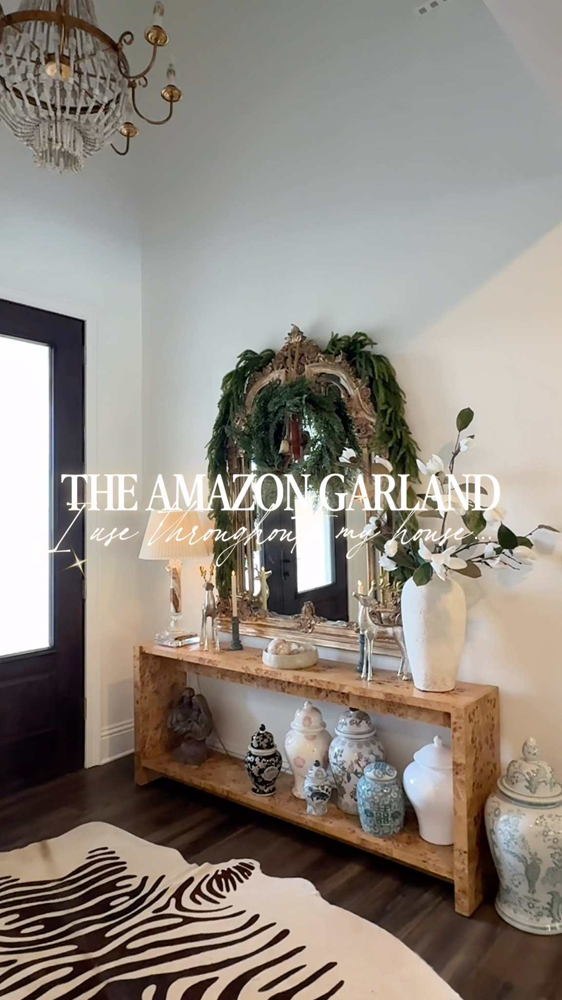 I’ve been using this Amazon faux garland all over my house. Price and quality are both amazing! Highly recommend! This is the set of 2 5 ft pieces. Also linked my foyer furniture and decor and similar options for mirror I could find  

#LTKHome #LTKFindsUnder50 #LTKHoliday