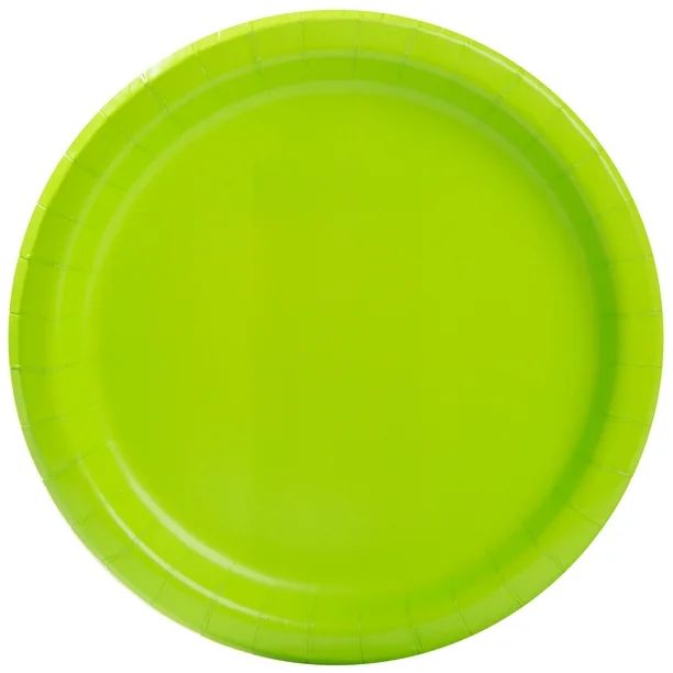 Way To Celebrate Paper Party Plates, Neon Green, 9in, 20ct | Walmart (US)