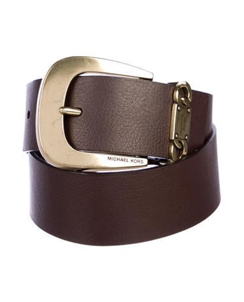 Michael Kors Leather Buckle Belt Brown | The RealReal