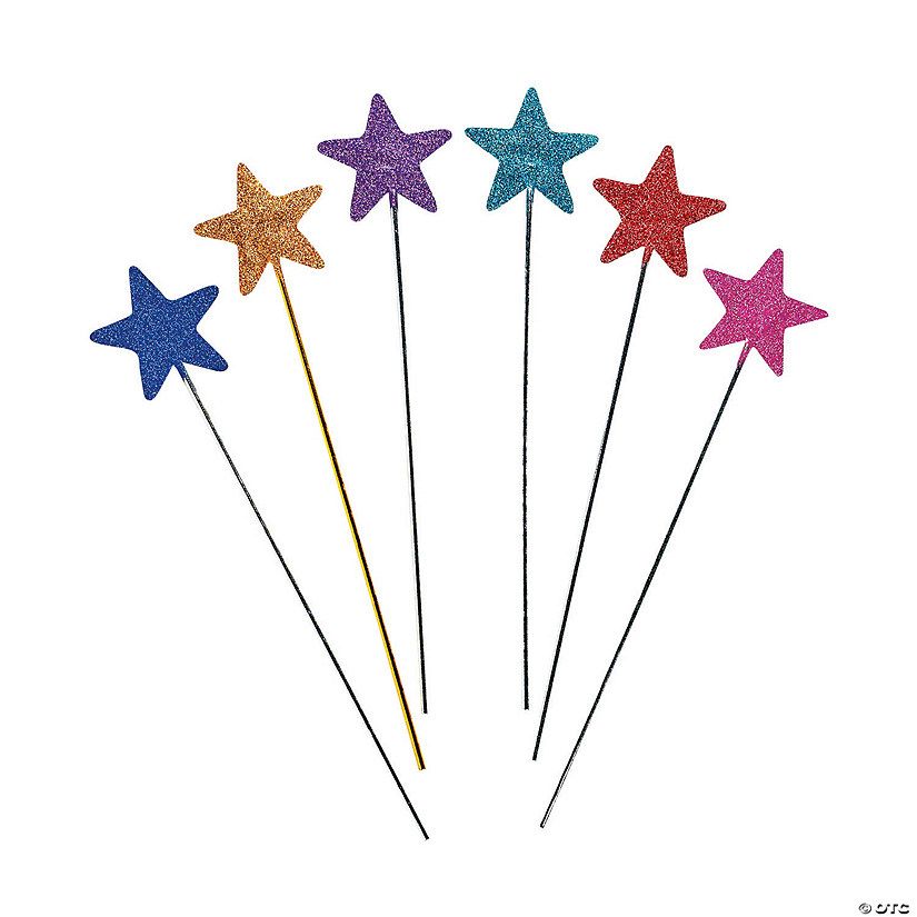 Bright & Glittery Star Wands- 12 Pc. | Oriental Trading Company